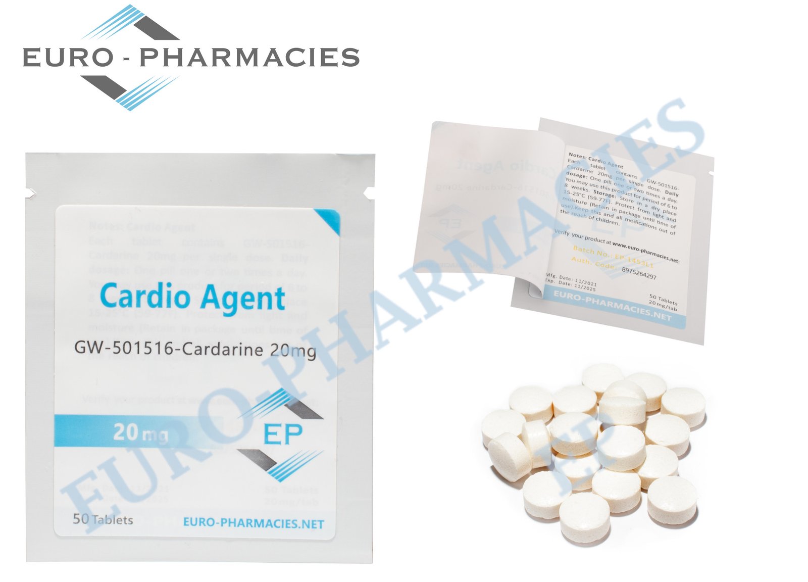 Euro Pharmacies Cardio Agent (GW501516) – 20mg/tab – 50 tab